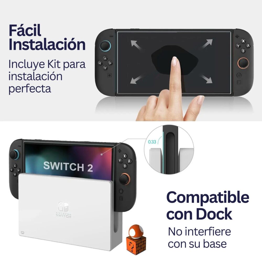 Lámina de Vidrio Templado para Nintendo Switch 2