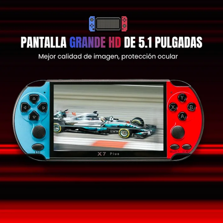 Consola Portátil X7 Plus - 5.1" HD con Juegos Retro