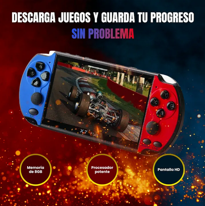 Consola Portátil X7 Plus - 5.1" HD con Juegos Retro