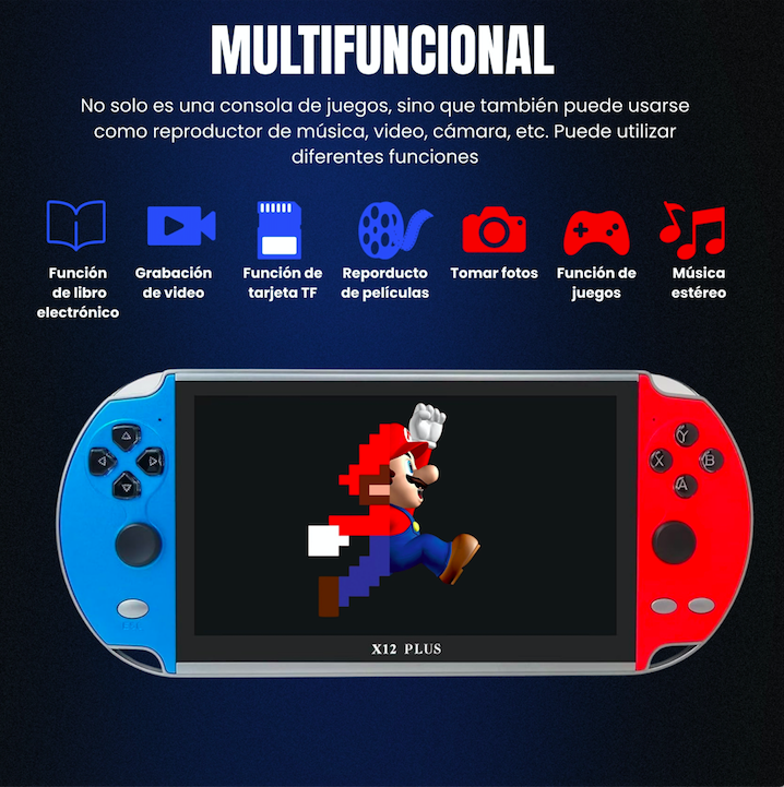 Consola Portátil X12 Plus - 5.1" HD con Juegos Retro