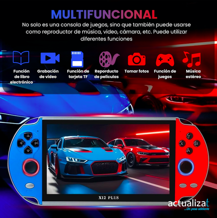 Consola Portátil X12 Plus - 5.1" HD con Juegos Retro